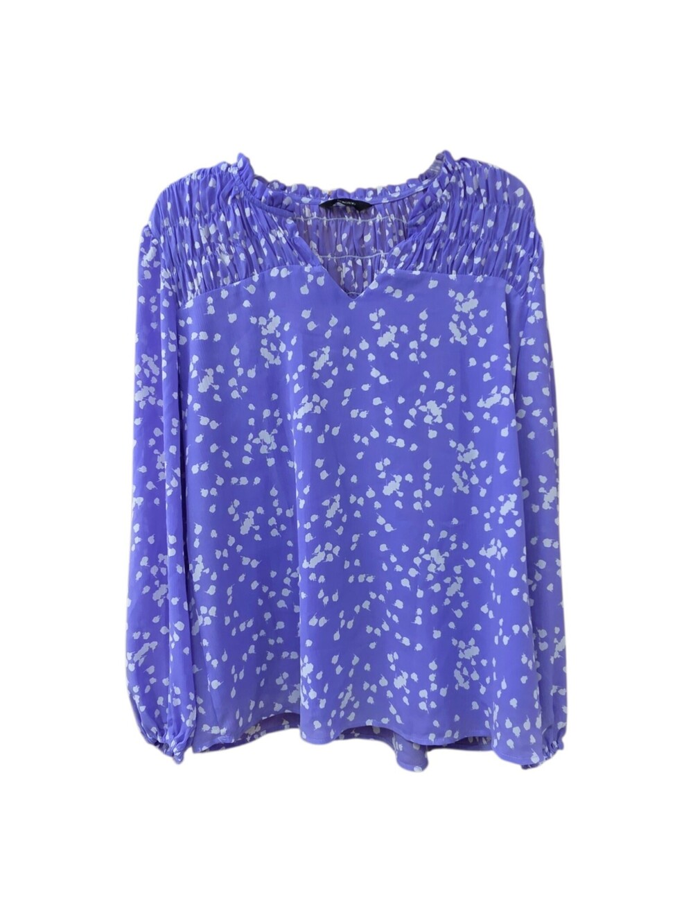 Dokotoo lavendar white polka dots blouse